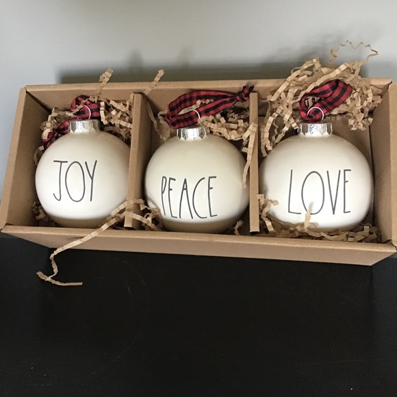 Rae Dunn Christmas Ornament / Buffalo Plaid Ribbon - Picture 1 of 1